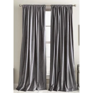 DKNY Modern Slub Samt 2er Set Fensterpaneele in Anthrazit 50" x 108" - Bild 1 von 6