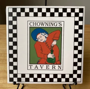 Colonial Williamsburg CHOWNING'S TAVERN 5 7/8" Square Ceramic Trivet - VGUC - Picture 1 of 4
