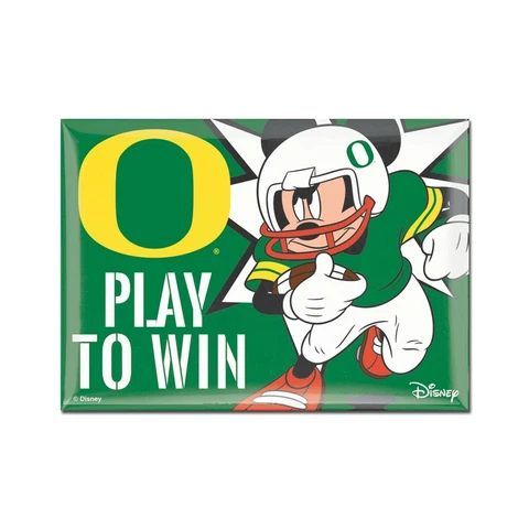 OREGON DUCKS MICKEY MOUSE PLAY TO WIN 2.5" x 3.5" METAL MAGNET WINCRAFT Cover