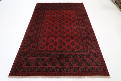 6 x 8 ft Oriental Bokhara Area Rug Afghan Hand Knotted Wool Living Room Rug - Image 1 of 4