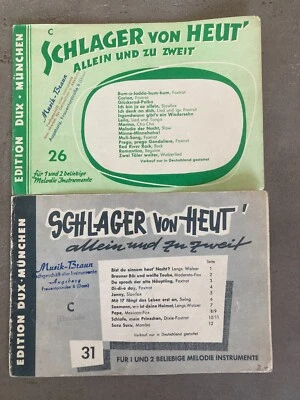 Schlager von Heut allein und zu zweit 26+31 A 5 Edition DUX Noten diverse Inst - Bild 1 von 2