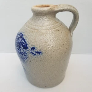 Vintage Rowe Pottery Stoneware Salt Glazed Pitcher jug stamped Floral detail - Picture 1 of 15