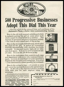 Comunicación telefónica de invención de teléfono giratorio Automatic Electric Co. 1914 A237 - Imagen 1 de 2