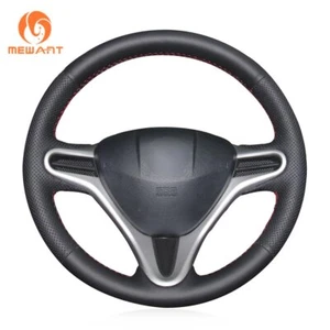 Steering Wheel Cover Wrap for Honda Jazz 2008-2014 City 2009-2013 Insight Fit D - Picture 1 of 13