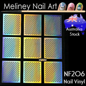 NF206 Stripes Lines Nail Vinyl Sticker decoration Stencil Vinyls Art Blindes - Picture 1 of 1