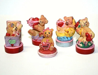 5 estampillas de goma espuma de resina álbumes de recortes artesanías de papel osos corazones luna presente Foto 1 de 4