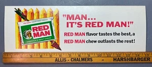 Vintage 1950's Red Man Chewing Tobacco Gas Station 15" Sign W/Indian~Nice - Picture 1 of 4