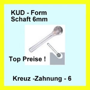 Hartmetall Frässtift KUD Zahnung 6 Schaft-6 Kugelkopf Form DIN8032 TOP PREISE - Bild 1 von 1