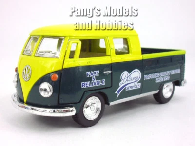VW T1 (Type 2) 1963 Delivery Pickup Bus 1/34 Scale Diecast Model - Yellow - Image 1 of 4