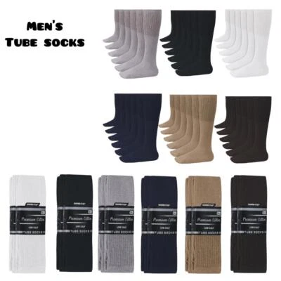 1-10 Dozen Wholesale Men Tube Socks Over the Calf Big&Tall Size 9-15 10-15 13-16 - Image 1 of 4
