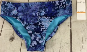 Under Armour Girls Swim Suit Bottoms Size 7 Tropic Animal Printed Material Blue - Picture 1 of 11