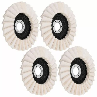 4x Polierscheibe 125mm Polierfächerscheibe Winkelschleifer Fächerscheiben Filz. - Bild 1 von 4