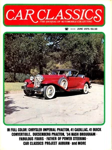 "CAR CLASSICS" (ANTIQUE AUTOMOBILES) ~ JUNE 1975 ~ ** VINTAGE ISSUE ** - Picture 1 of 2