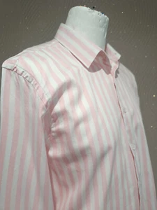 Zara Stunning Pink Candy Stripe Shirt - Slim Fit - Size XL - Picture 1 of 14
