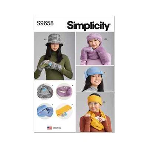 Simplicity Misses Hats, Headband, Mittens in Sizes S-M-L Sewing Pattern S9658A - Picture 1 of 8