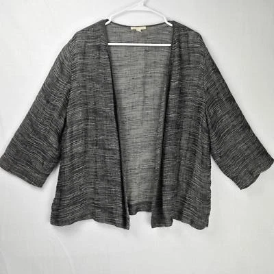 Chaqueta Eileen Fisher Estilo Kimono Frente Abierto Ligera Talla L L L Lino  Foto 1 de 4