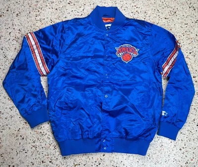 Starter NBA New York Knicks Vtg Rare Satin Bomber Jacket Size Large - Image 1 of 4