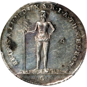 1791 /0 C German States Brunswick Luneburg Wildman 1/6 Taler, 6 MG, PCGS MS 62 - Picture 1 of 4