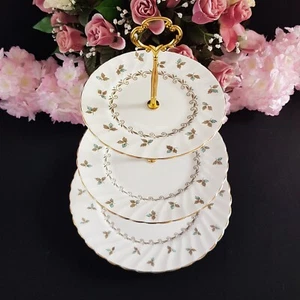 Bone China 3 Tier Cake Stand Afternoon High Tea Party Tiered Plate Dessert Stand - Picture 1 of 15