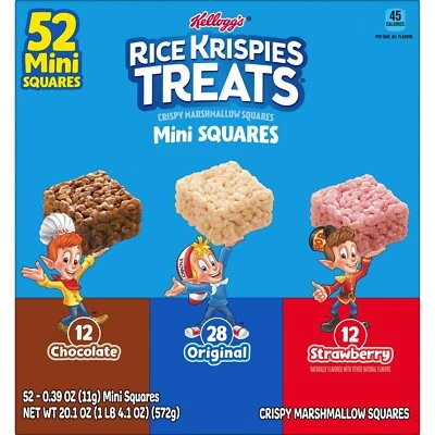 Rice Krispies Treats Mini Crispy Marshmallow Squares, Kids Snacks, Lunch Snac... - Image 1 of 4
