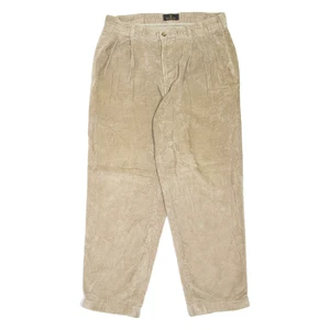 BILL BLASS Mens Corduroy Trousers Beige Relaxed Tapered W34 L29 - Picture 1 of 6