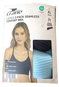 NEU Crane 2er Pack Seamless Comfort BH /XL schwarz blau 38-40 - Bild 1 von 3
