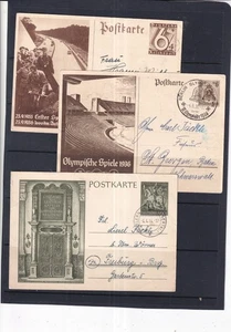 Germany (Reich ) 1936/38 3 nice postcards see scan - Imagen 1 de 1