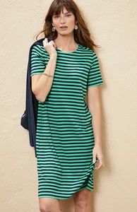 Vestido Camiseta Manga Corta Colección Jill Wearever 2X Rayas EXCELENTE - Imagen 1 de 6