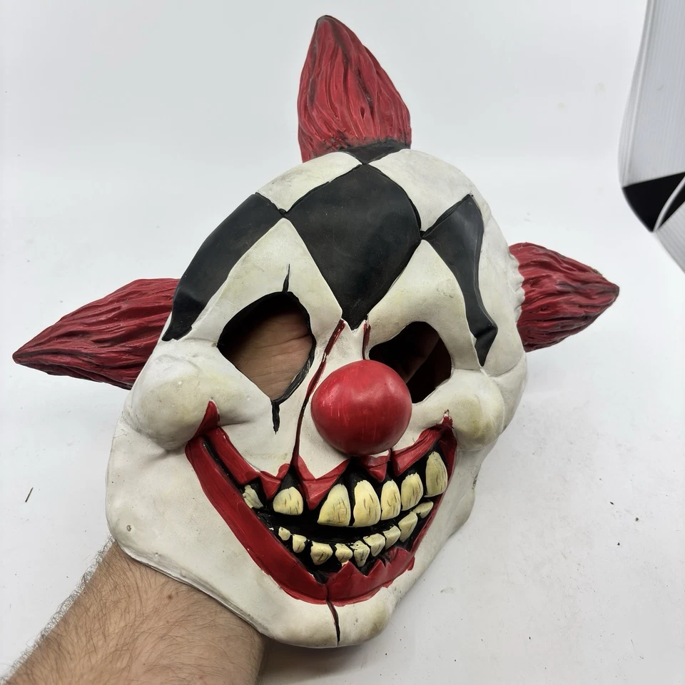 Rubies Evil Clown Latex Mask Red Hair Scary Horror Halloween Costume - Image 1 of 4