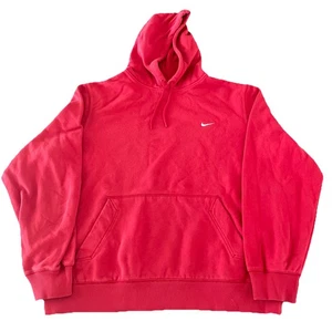 Vintage Y2K Nike Swoosh Hoodie Red Sweatshirt Orange Tag Men’s Small - Picture 1 of 17