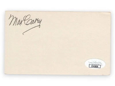 Max Carey Signed Autographed 3X5 Index Card Pirates Dodgers JSA CF45606 - Image 1 of 2