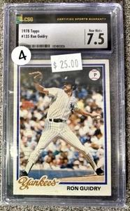 1978 Topps Ron Guidry #135 Vintage Graded CSG 7.5 New York Yankees Pitcher - Bild 1 von 2