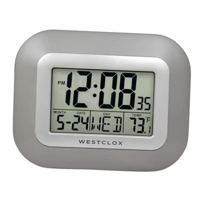  Reloj de Pared Digital Grande Funciona con Pilas Reloj Digital Grande con 9" Plateado Foto 1 de 4