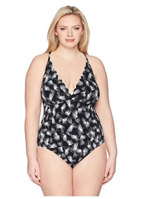 La Blanca Cross Back One Piece Swimsuit Black Plus Size 18 1171 - Image 1 of 2