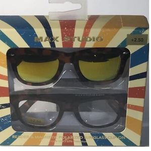 Max Studio Reader&Magnetic Polarized Sunglasses Clip-On 100% UVA /UVB Protection - Picture 1 of 2