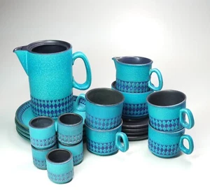 Ceramano Hans Welling 20 Piece Sapphire Blue Stoneware West Germany AS IS - Picture 1 of 22