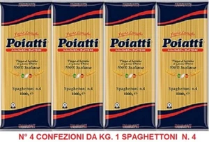 Pasta Siciliana Durum Trigo Espaghettoni 100% Poiatti N° 4 4 Kg - Imagen 1 de 2