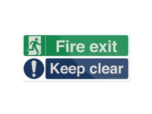 Letrero Fixman 968217 Fire Exit Keep Clear 450 x 200 mm rígido - Imagen 1 de 1