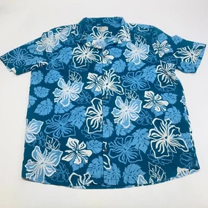 Surf Club Button Shirt Mens size XL Blue Hawaiian Tropical Shirt Hawaii - Picture 1 of 9
