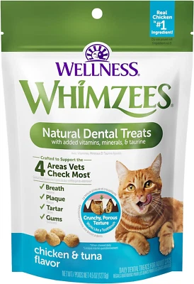 Wellness Cat Dental Treats, Natural Chews, Chicken and Tuna Flavor, (4.5 Ounce B - Image 1 of 4