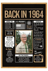 60th Birthday Gifts Dad, Decorations Poster Personalized Birthday for Men, Women - Picture 1 of 2
