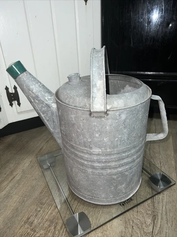 Antique VTG French Zinc Garden Watering Can, Spout & Sprinkler Head, No Leaks Cover