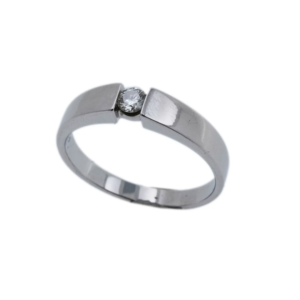 Christ Solitär Ring 585 Gold 14 Kt Weißgold Diamant Brillant Größe 52 Wert 730,- - Bild 1 von 4