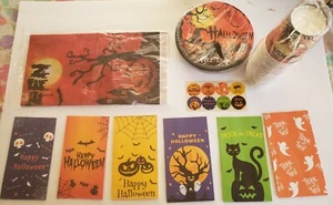 Halloween Themed Party Supplies, cups, plates, treat bags, and table cloth. - Picture 1 of 6