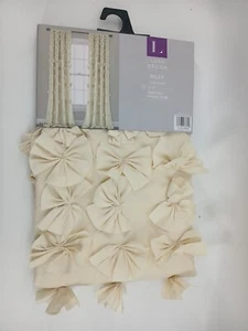Lush Decor Riley Window Curtain One Panel Bow Detail Buttercream (54" X 95") - Picture 1 of 11