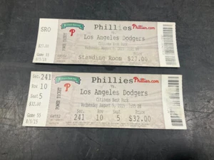 Talón de boleto Phillies 2015 8/5/15 vs Dodgers - Imagen 1 de 1