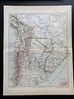 antike historische Landkarte Argentinien, Chile, Bolivien, Uruguay Paraguay 1900