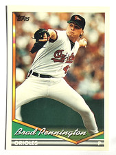 BRAD PENNINGTON Baltimore Orioles, Devil Rays 1994 Topps Baseball Card #271