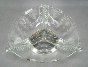 Duncan & Miller #5111 First Love Three Feathers & Sterling Elegant Glass Bowl - Picture 1 of 8