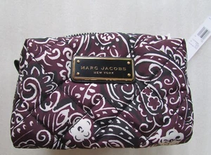Marc Jacobs Cosmetic Bag Large Quilted Paisley Pouch Aubergine New $100 - Picture 1 of 10